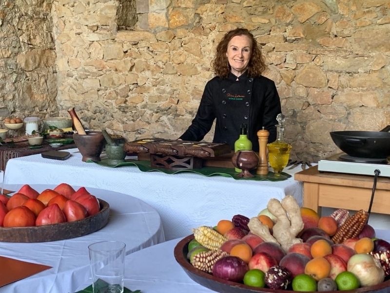 Taking part in a cooking masterclass with chef Pilar Latorre