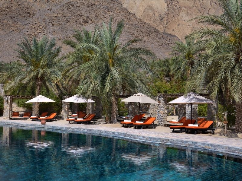 Relax by the pool at Six Senses Zighy Bay during your luxury holidays to Oman