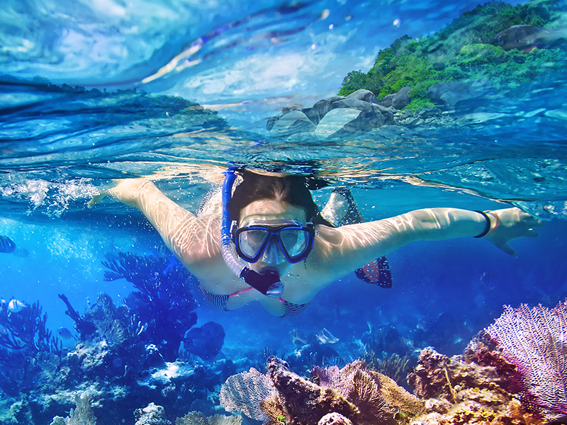 Go snorkelling during your luxury holiday to Mauritius