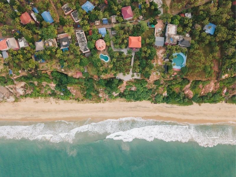 Aerial view of beach, Kerala