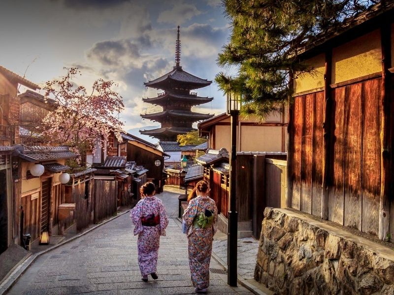 Women walking in Kyoto, Japan