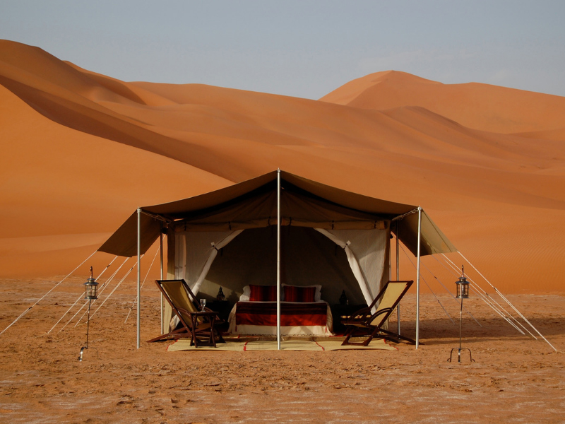 Luxury desert camping Oman