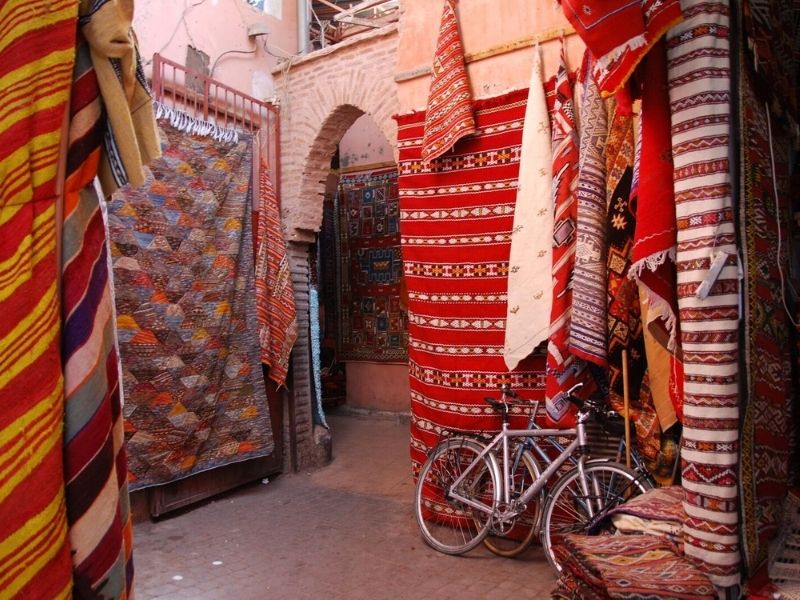 Woven carpets in Taroudant on luxury holidays in Morocco