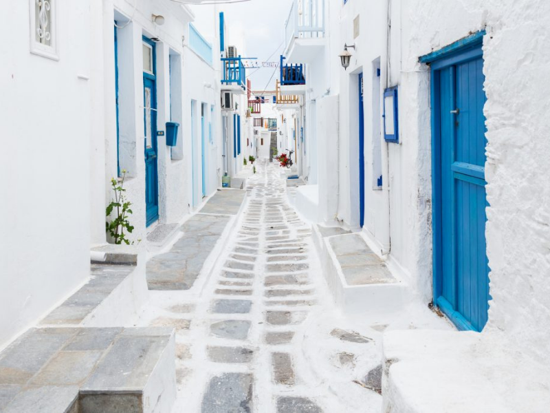 Cobbled streets of Mykonos