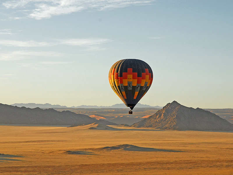 Enjoy a hot air balloon ride during your luxury Namibian holiday