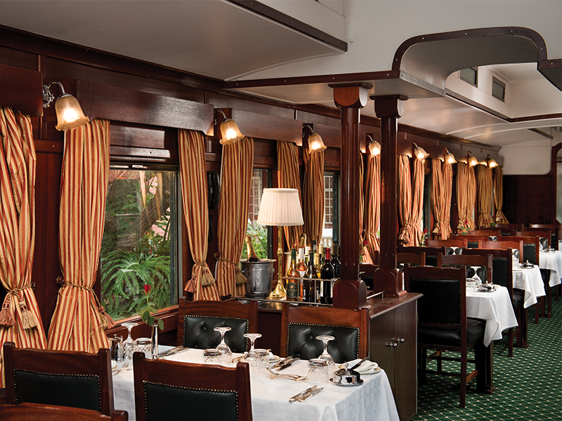 Enjoy decadent meals during your Rovos Rail journey on your luxury African holiday