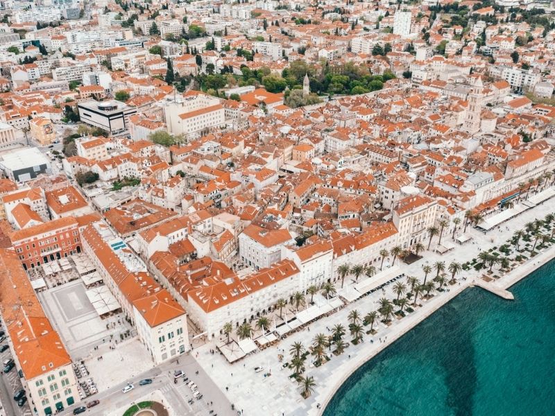 Aeriel view of Split, Croatia