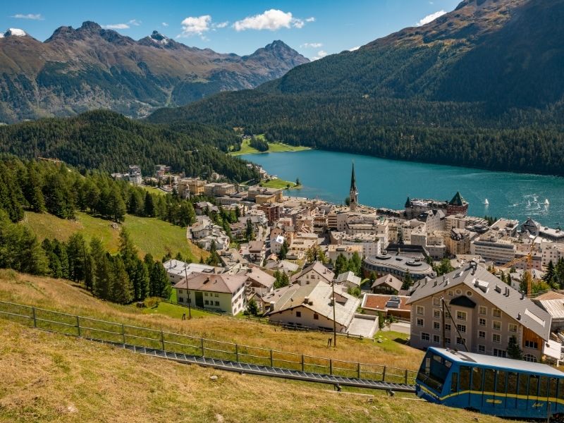 Aerial view of St Moritz